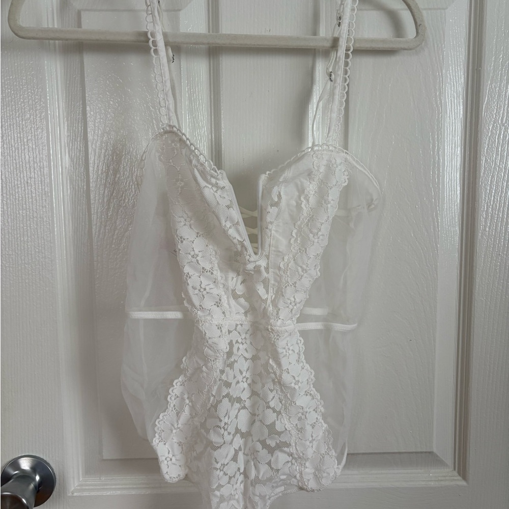 Auden White Lace Bodysuit